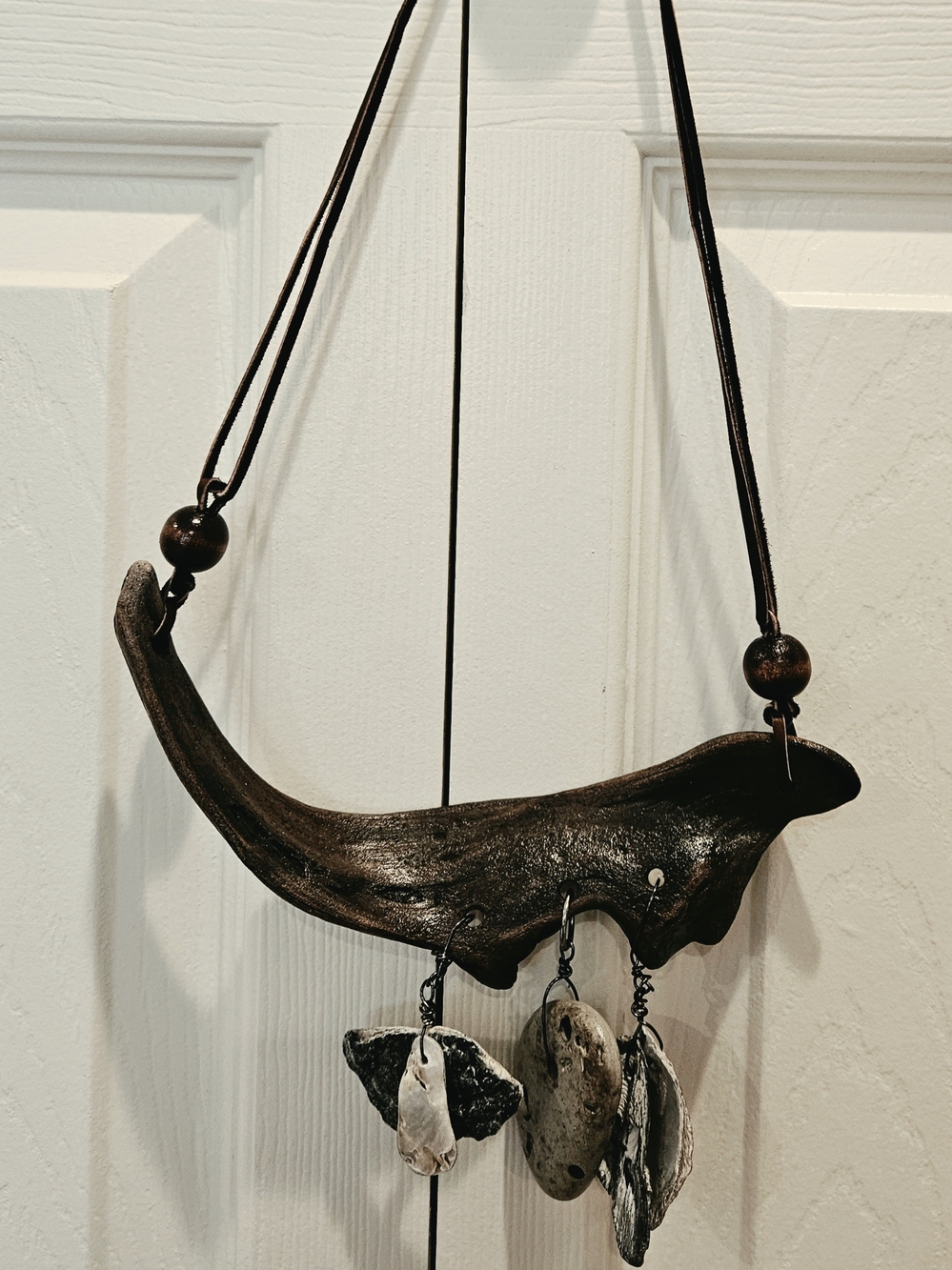 Handcrafted Driftwood Statement Necklace with Shell Accents